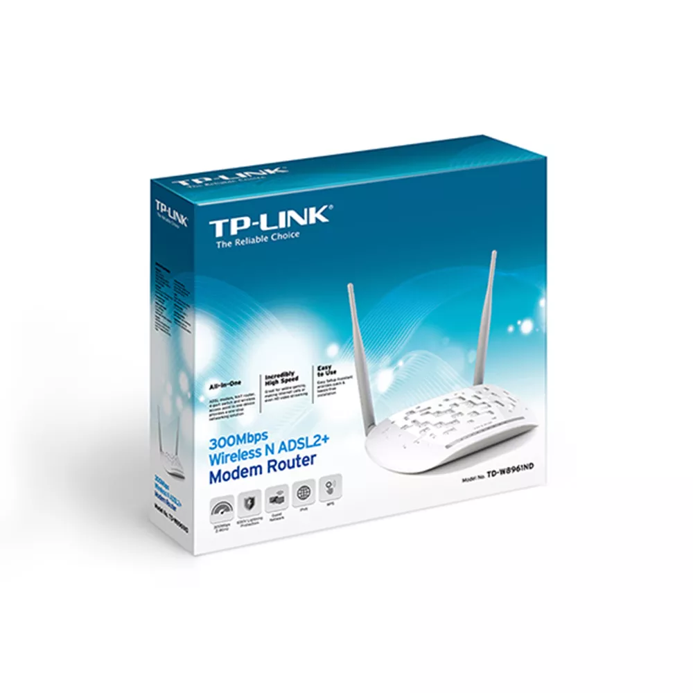 Modem routeur Tp-Link ADSL2+ WiFi N 300Mbps W8961ND chez Alltec